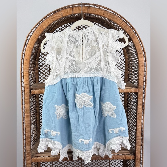 Anthropologie Boho Lace Appliqué Swing Top Romantic Cotton Blouse Size M NWT - Picture 5 of 7